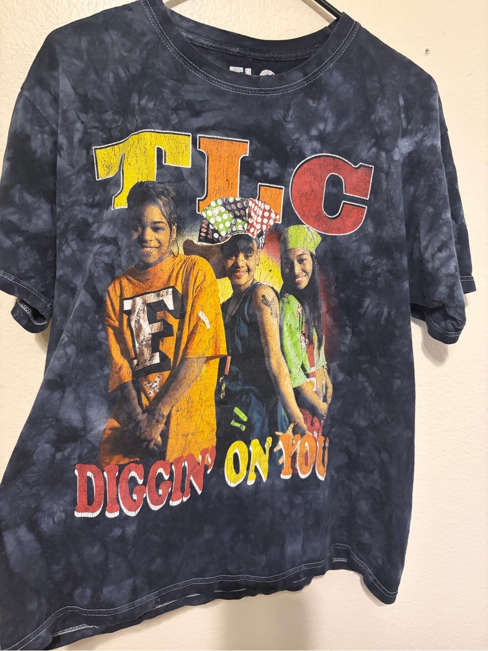 TLC 'Diggin' On You' Graphic Tee - Black Tie-Dye